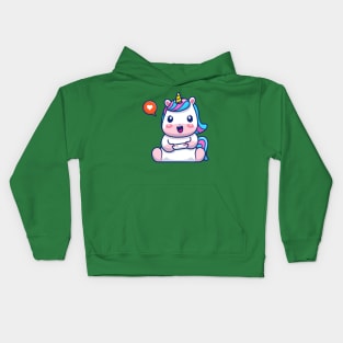 Cute Unicorn Gaming Cartoon Kids Hoodie